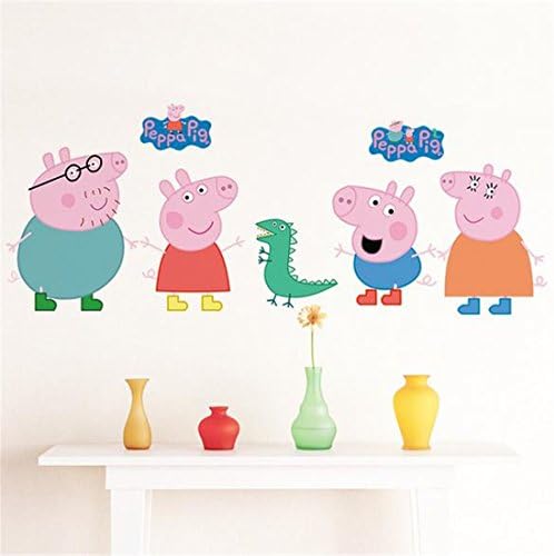 YROLLOH AUNROS Peppa Pig Bedroom Wall Paper Wall Sticker