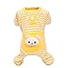 Puppy Clothes,Haoricu Small Pet Stripes Pajamas Jumpsuits Coat Apparel Clothing (S, Yellow)