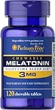 Puritan's Pride Chewable Melatonin Nighttime Sleep Aid 3 mg-120 Chewables
