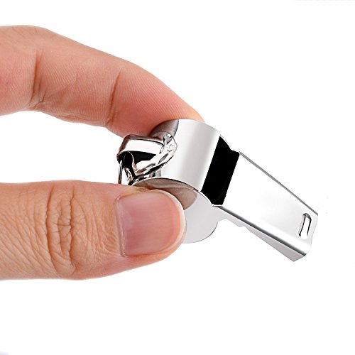 6 Packs Sporting Goods Stainless Steel Whistle, AICMEI Loud Metal Whistle with Lanyard for Referees Coaches Lifeguards Survival Emergency Football Basketball Soccer Hockey - Thumbnail 3