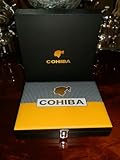 COHIBA LEATHER HUMIDOR W/ HYGROMETER & HUMIDIFICATION STICK