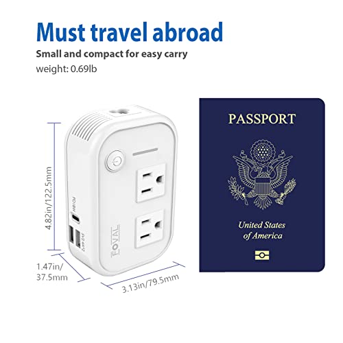 220V to 110V Converter Travel Adapter FOVAL International Power