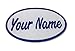 Custom embroidered name patch, Uniform Name Tag, Personalized Label / Iron on/ Sew on/ 2x4 (White-Oval)