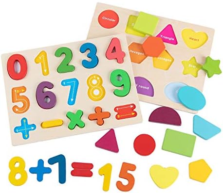Jamohom Wooden Alphabet Puzzle Set for Toddlers, Early Educational Learning Puzzle Board Toys for Kids Ages 1 2 3 4 (Set of 2)
