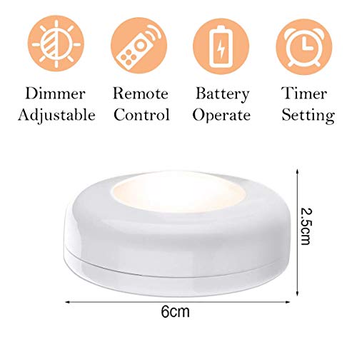 alitade Puck Lights with Remote Control(6 Pack), Led Under