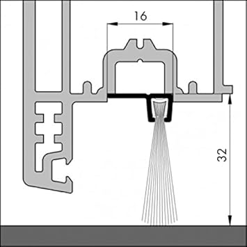 DIWARO® Türbodendichtung, Türdichtung, Bodendichtung, Tordichtung, Bürstendichtung | Länge 1m | aluminium pressblank | geeign