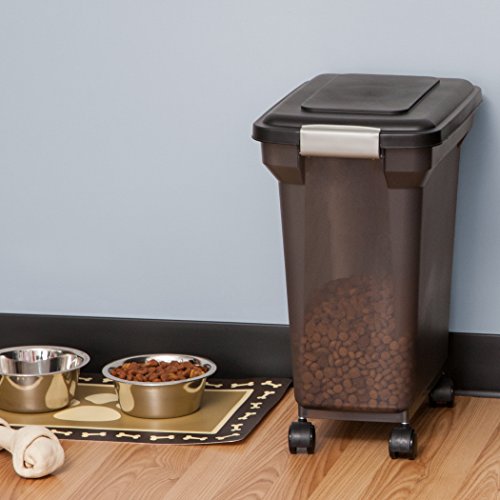 IRIS Premium Airtight Pet Food Storage Container, 22Pounds, Smoke