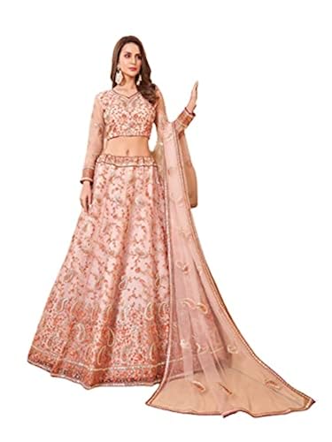 Peach Cocktail Party Wear Bollywood Designer Indian Women Thread