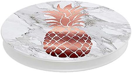 Chenqio Mobile Phone Finger Holder - Smartphone Finger Handle - White Marble Rose Gold Pineapple