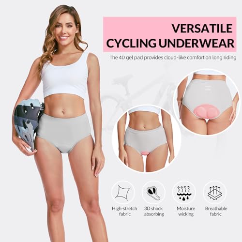 MEETWEE Cycling Shorts for Women, 4D Padded Cycling Shorts Women's Quick Dry Cycling Tights Breathable Non-Slip