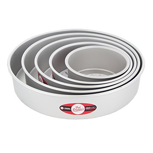 Click Here to See More Images Cake Pan Set of 5, Round 3 Inches Even (6 to 14 Inches) by Fat Daddio's