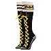 Bioworld Batman Faux Lace Up Knee High Boot Socks w/Cuff - One Size Black 5-10