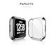 FINENIC Compatible for Fitbit Versa Protective Case, Slim Screen Protector Plated TPU Case Scratch Resistant Cover Compatible Fitbit Versa Smart Watch (Clear)