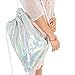 Mily Silver Holographic Laser Leather Drawstring Backpack Travel Casual Daypack
