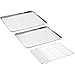 Baking Sheets 2 Pieces with A Rack, HKJ Chef Cookie Sheets and Nonstick Cooling Rack & Stainless Steel Baking Pans & Toaster Oven Tray Pan, Rectangle Size 12.5 x 10 x 1 inch & Non Toxic