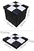 Lhh Faux Leather Folding Square Storage Ottoman Cube for Kids Foot Rest Stool Seat 12inch,Black and White,(2 Pack)