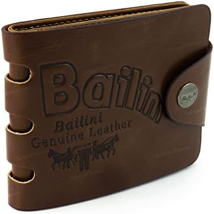 Mens High Luxury Soft Leather Tri Fold Design Wallet Credit Card Slots, ID Window and Coin Pocket - Perfect Gift for Him