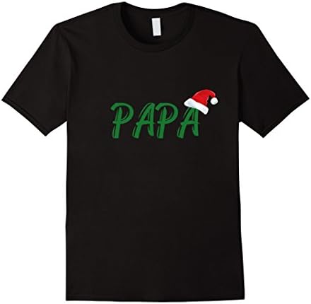 Mens Papa Christmas Santa Family Matching Pajamas T-Shirt 2XL Black