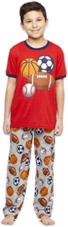 Jelli Fish Kids Boys Knit 3-Piece Pajamas Sleep Pant & Shorts Set, by Jellifish Kids,All Sports,Small / 6-7