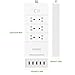 NTONPOWER Smart Power Strip Surge Protector Upgraded with 6 Outlets and 5 Heavy Duty USB Ports Total USB Output 8A 40W Electricity Saving for Home Theatre Appliance ETL Listed