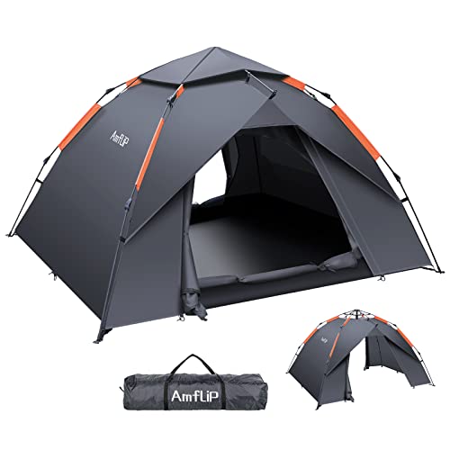 Camping Zelt, 2-3 Personen Automatisches Kuppelzelt Zelt Pop Up Zelt,grau