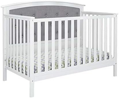 Belle Isle Furniture Bentley Tufted Upholstered Convertible Crib White/Gray Linen