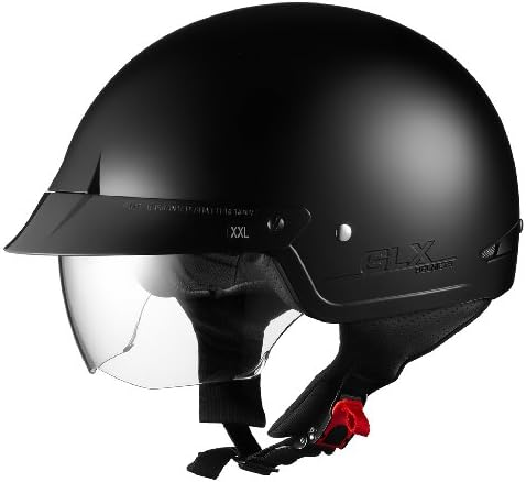 Sniper M14 Half Helmet with Retractable Shield (Matte Black, Small)
