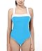 Vintage One Piece Bathing Suits Swimsuit Push Up Padded Swimwear for Women Blue L