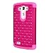 LG G3 Case, LG G3 Bling Case - Style4U LG G3 Studded Rhinestone Crystal Bling Hybrid Armor Case Cover for LG G3 with 1 HD Screen Protector and 1 Stylus [Hot Pink / Hot Pink]