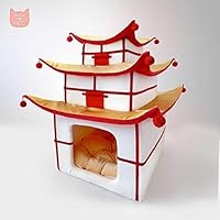 Pagoda japonesa de la casa del gato, cama XXL para gato, regalo de Navidad para, suministros para mascotas, muebles para gatos, tipi para gatos, cama para perros pequeños