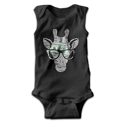 Newborn Baby Sleeveless Giraffe Romper Jumpsuit Bodysuit Black