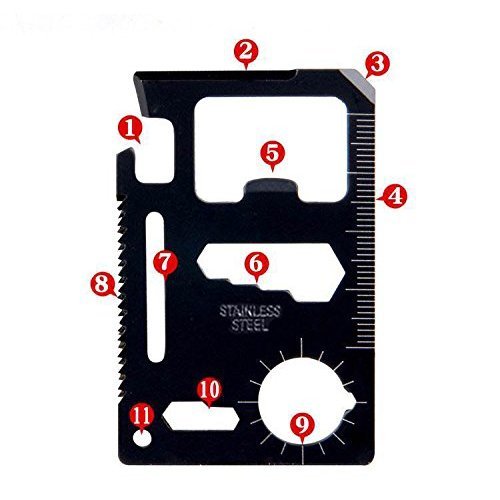 Generic Stainless Steel Multi Tool Card Survival Credit Card Tool Outdoor Wallet Tool Fits 11 in