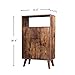 HOOBRO Storage Cabinet, 2-Tier Bookcase with Doors, Display Shelf Storage Unit in Living Room, Study Room, Entryway, Wood Look Accent Furniture, Rustic Brown BF01CW01