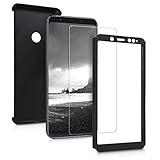 kwmobile Cover for Xiaomi Redmi Note 5 (Global Version) / Note 5 Pro - Shockproof Protective Full Body Case with Screen Protector - Metallic Black