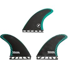 Futures Surf Fea de carbono fibra de vidrio de alerones Juego suave azul de vidrio, Blk Teal