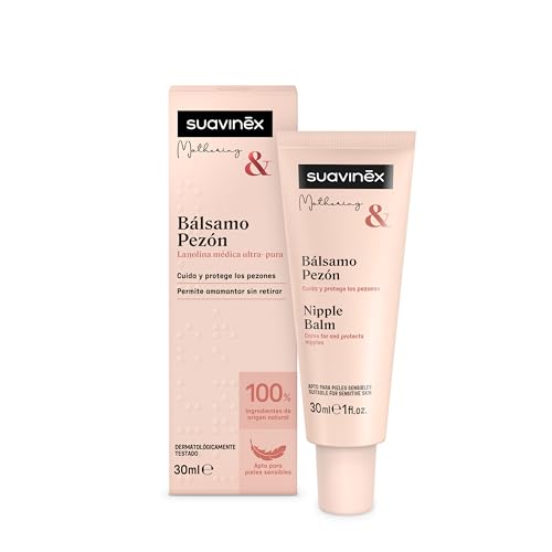 Suavinex, Nipple Cream, Nursing Balm, Lanolin, Ultra Pure, Allows Breastfeeding Without Washing, Moisturizes, Prevents Dryness and Cracks, Suitable for Sensitive Skin, 100%