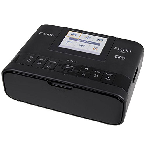 Canon SELPHY CP1300 Compact Photo Printer (Black) + Canon KP-108IN Color Ink and Paper Set + Replacement Battery + Photo4Less Cleaning Cloth - Deluxe Value Printing Bundle
