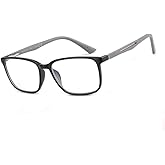 BLUEMOKY Blue Light Reading Glasses for Men，Sport Square Frame Readers, Anti Glare Computer Glasses