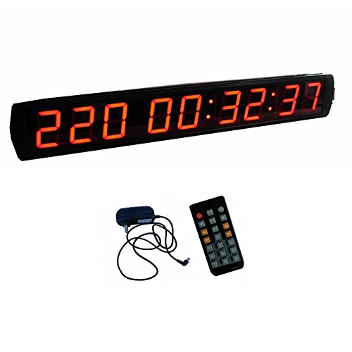 AZOOU Giant 4-inch 9 Digits LED Countdown/up Clock Days Event Timer For Race Games LED Days Countdown Clock With IR Remote Control Red Color