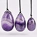 Amethyst Yoni Eggs, June&Ann Set of 3 Drilled Natural Chakra Healing Yoga Exercise Eggs with String Massage Stones Ben Wa Ball for Women to Train Pelvic Muscles Kegel Exercise