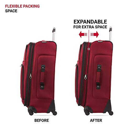 SwissGear Sion Softside Expandable Luggage, Burgandy, CheckedLarge 29