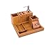 Sansnow Bamboo Bathroom Accessory Set with Soap Dispenser, Cotton Ball Box, Toothbrush Holder, Toothpaste Holder, Soap Dish, Towel Tray Bathroom Set for Home, Hotel, Classic 6 Pcs Bath and Vanity