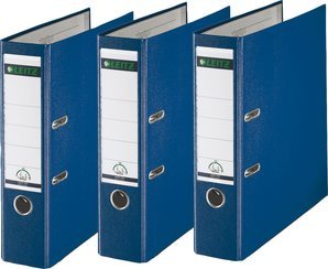 Leitz Premium 2 Ring A4 Binder, 3 Inch, Blue