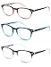 Colorful Round Womens Reading Glasses for Reading - Set of 3 - Blue, Pink, Purple, Value Pack - +1.50