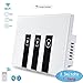 Smart Switch,Woocon Wifi Light Switch That Compatible with Alexa Echo Dot and Google Home In-wall Wireless Switch ,Timing Function,No Hub Required (3 Switches in 1 Gang)