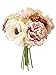 Sweet Home Deco 10’’ Blooming Peony and Anemone Silk Artificial Wedding Bridal Bouquet/Home Flower (No Pot Included) (Pink1)