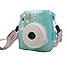 Katia Transparent Groovy Camera Case Compatible for Fufifilm Mini 8 and 9 with Rainbow Shoulder Strap - Blue