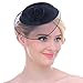 FAYBOX Vintage Mesh Net Wool Felt Pillbox Flower Women Fascinator Hat Hair Clip