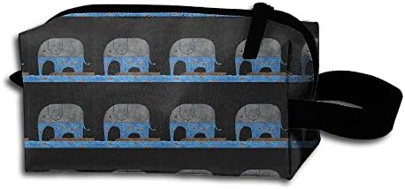 BagsElephants And Fishes Art Pattern Storage Cosmetic Bag Portable Travel Makeup Bag Packing Pouches