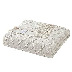 BOURINA Throw Blanket Textured Solid Soft Sofa